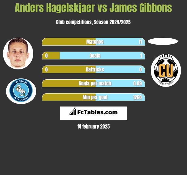 Anders Hagelskjaer vs James Gibbons h2h player stats