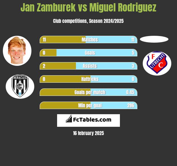 Jan Zamburek vs Miguel Rodriguez h2h player stats