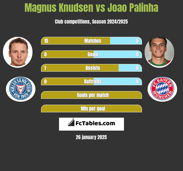 Magnus Knudsen vs Joao Palinha h2h player stats