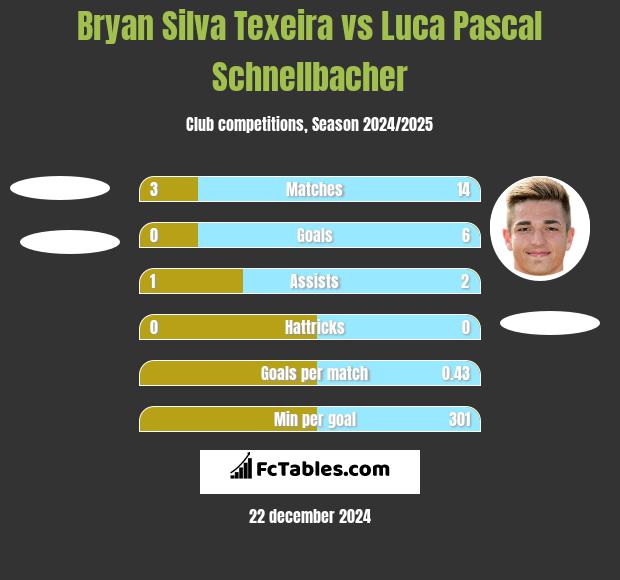 Bryan Silva Texeira vs Luca Pascal Schnellbacher h2h player stats