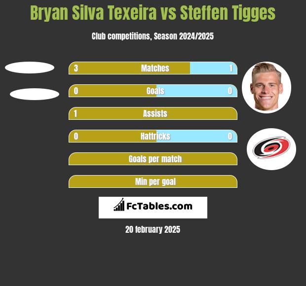 Bryan Silva Texeira vs Steffen Tigges h2h player stats