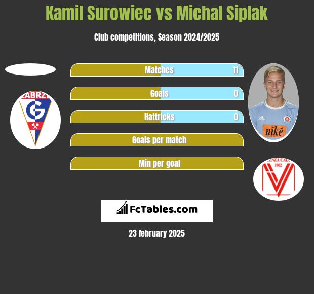 Kamil Surowiec vs Michal Siplak h2h player stats