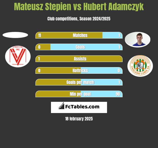 Mateusz Stepien vs Hubert Adamczyk h2h player stats