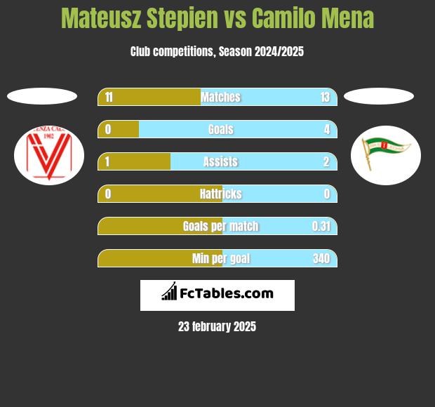 Mateusz Stepien vs Camilo Mena h2h player stats