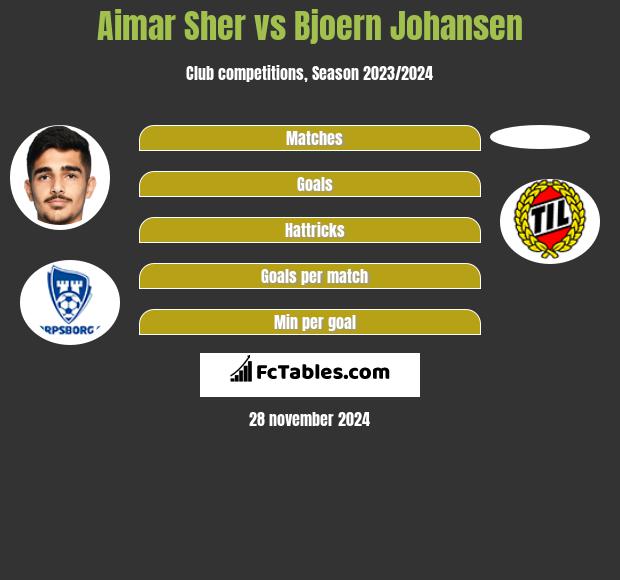 Aimar Sher vs Bjoern Johansen h2h player stats