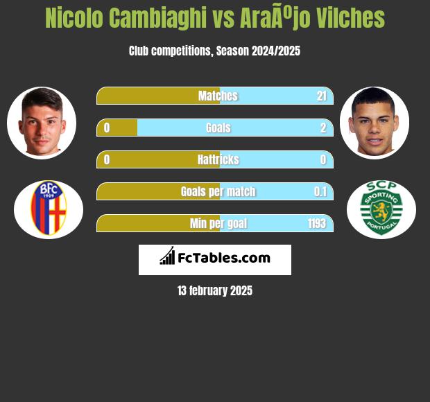 Nicolo Cambiaghi vs AraÃºjo Vilches h2h player stats