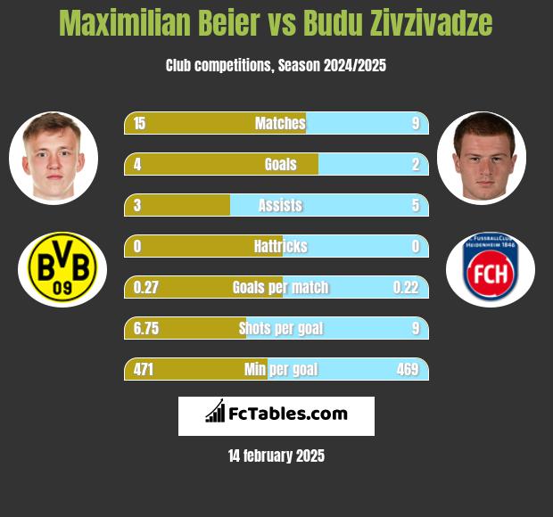 Maximilian Beier vs Budu Zivzivadze h2h player stats