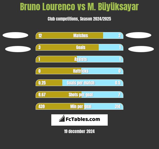 Bruno Lourenco vs M. Büyüksayar h2h player stats