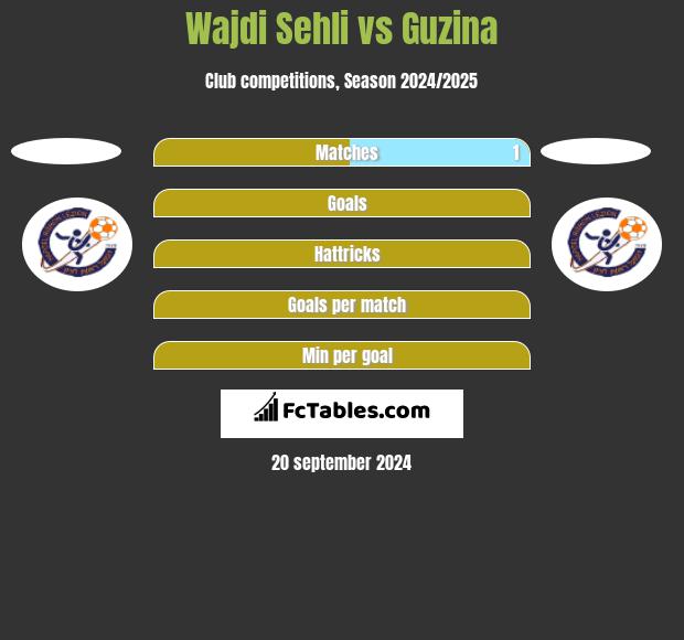 Wajdi Sehli vs Guzina h2h player stats