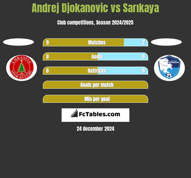 Andrej Djokanovic vs Sarıkaya h2h player stats