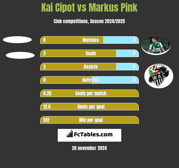 Kai Cipot vs Markus Pink h2h player stats