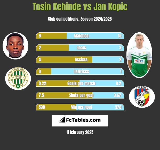 Tosin Kehinde vs Jan Kopic h2h player stats