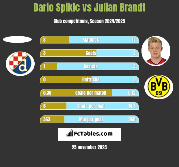 Dario Spikic vs Julian Brandt h2h player stats