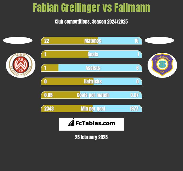 Fabian Greilinger vs Fallmann h2h player stats