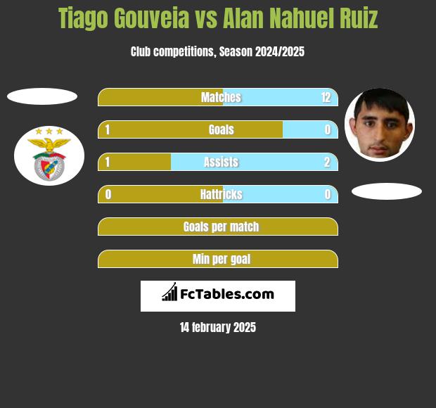 Tiago Gouveia vs Alan Nahuel Ruiz h2h player stats