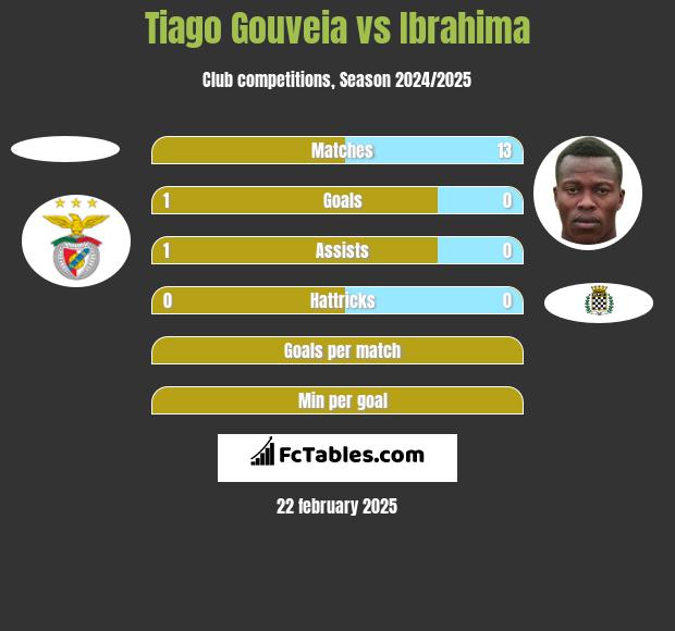 Tiago Gouveia vs Ibrahima h2h player stats