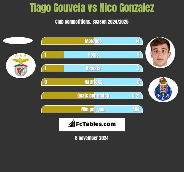 Tiago Gouveia vs Nico Gonzalez h2h player stats