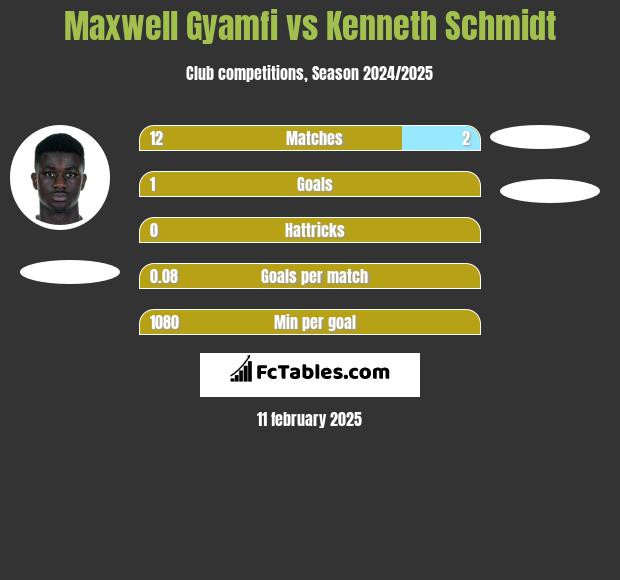 Maxwell Gyamfi vs Kenneth Schmidt h2h player stats