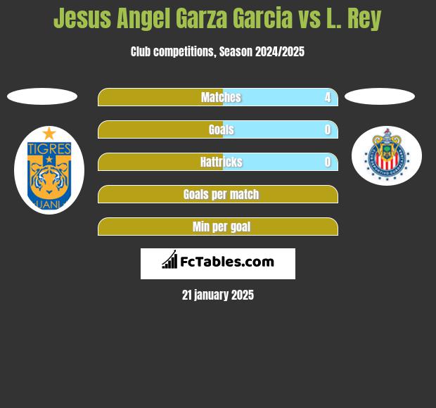 Jesus Angel Garza Garcia vs L. Rey h2h player stats