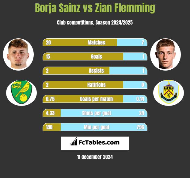 Borja Sainz vs Zian Flemming h2h player stats