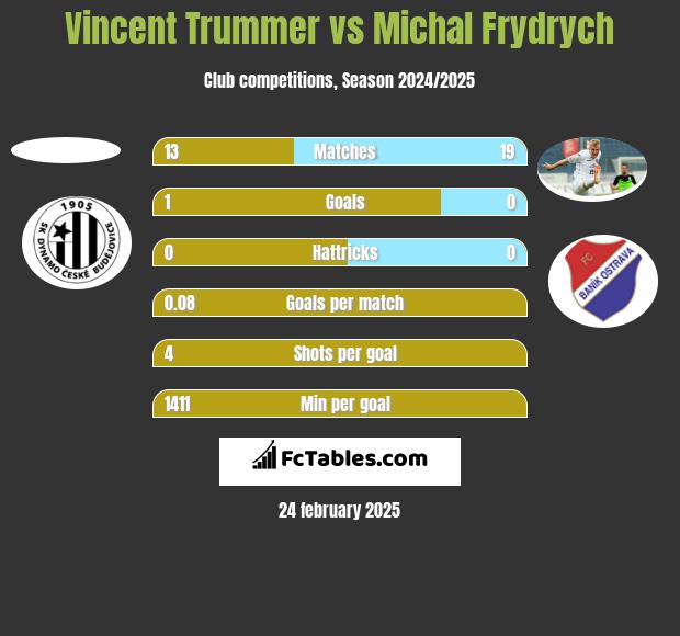 Vincent Trummer vs Michal Frydrych h2h player stats