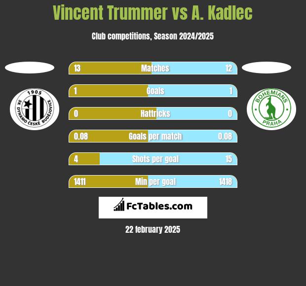 Vincent Trummer vs A. Kadlec h2h player stats