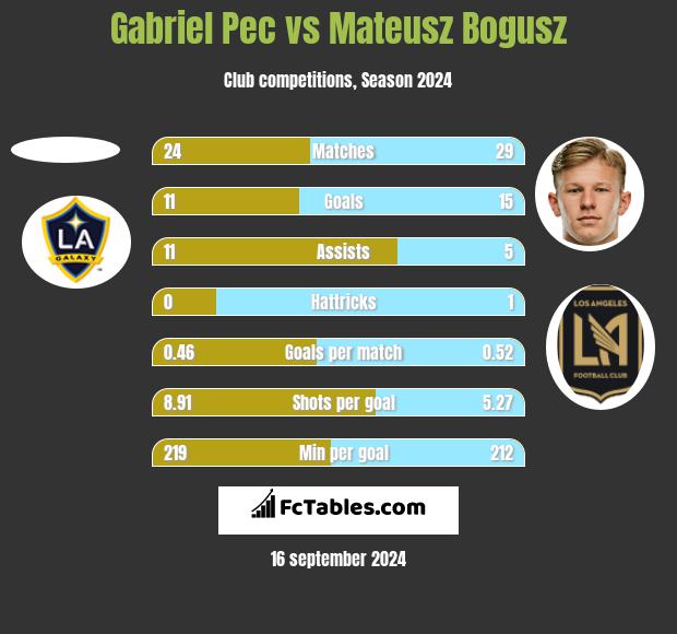 Gabriel Pec vs Mateusz Bogusz h2h player stats