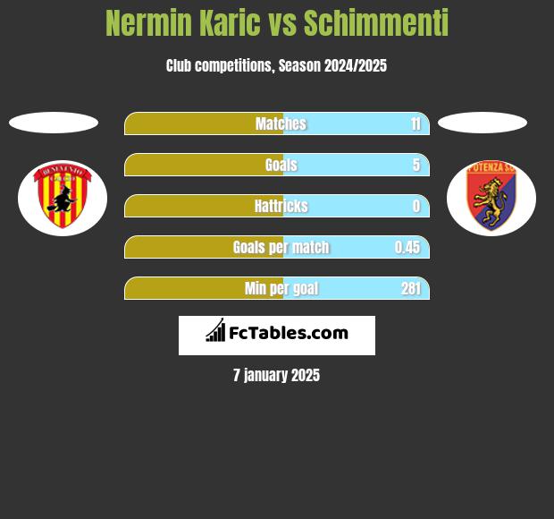 Nermin Karic vs Schimmenti h2h player stats