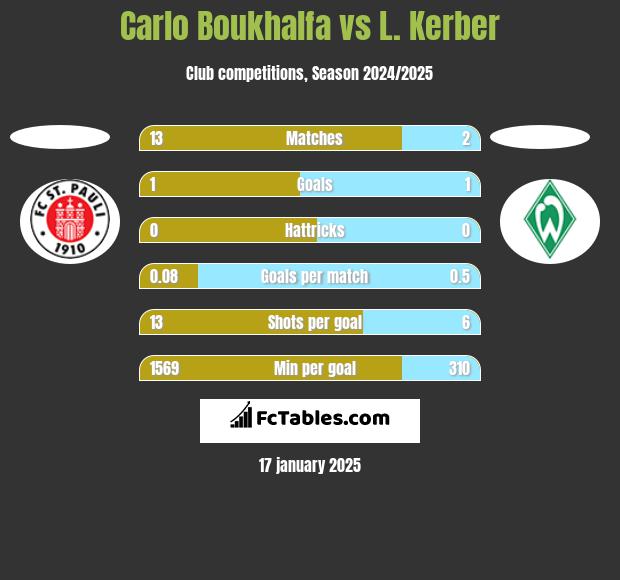 Carlo Boukhalfa vs L. Kerber h2h player stats