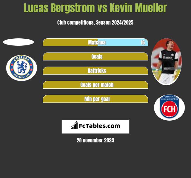 Lucas Bergstrom vs Kevin Mueller h2h player stats