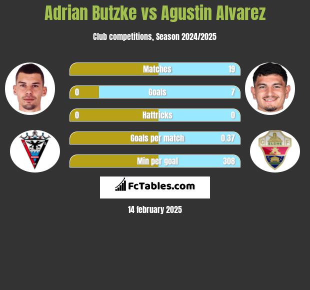 Adrian Butzke vs Agustin Alvarez h2h player stats