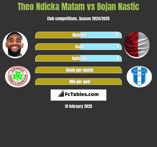 Theo Ndicka Matam vs Bojan Nastic h2h player stats