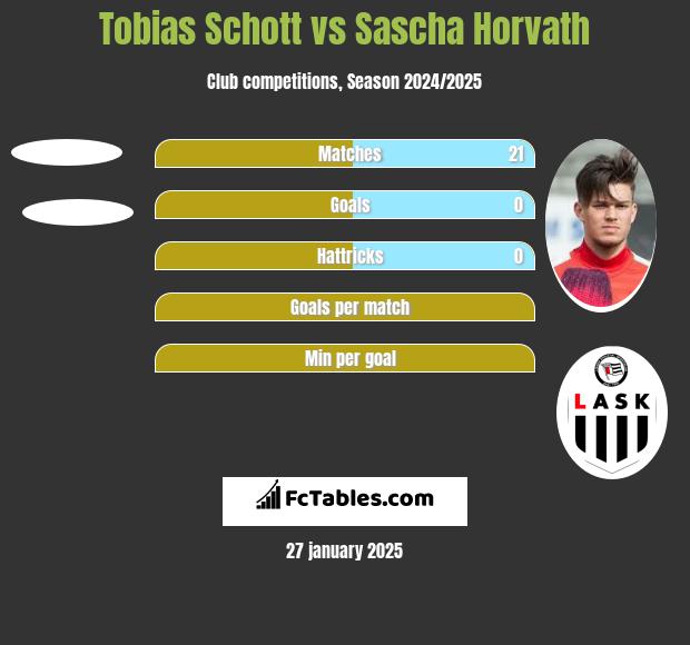 Tobias Schott vs Sascha Horvath h2h player stats