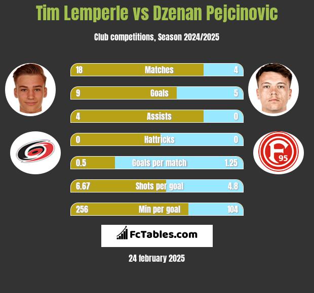 Tim Lemperle vs Dzenan Pejcinovic h2h player stats