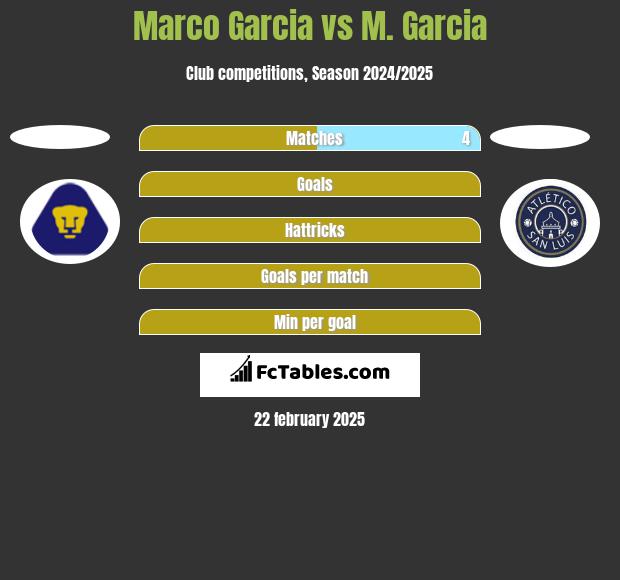 Marco Garcia vs M. Garcia h2h player stats