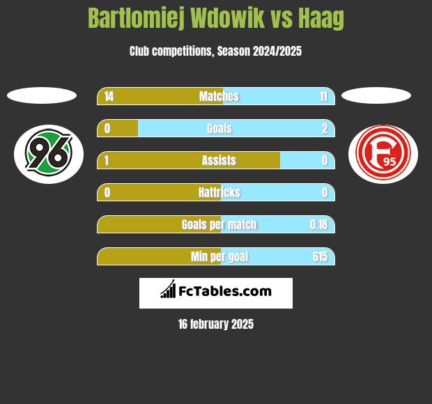 Bartlomiej Wdowik vs Haag h2h player stats