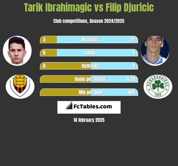 Tarik Ibrahimagic vs Filip Djuricić h2h player stats