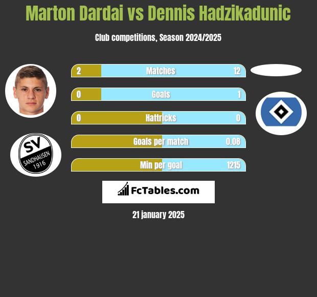 Marton Dardai vs Dennis Hadzikadunic h2h player stats