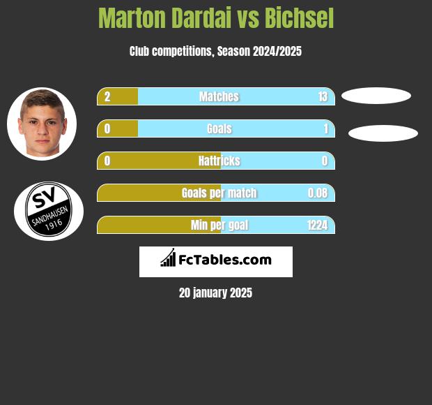 Marton Dardai vs Bichsel h2h player stats