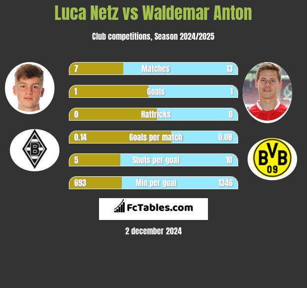 Luca Netz vs Waldemar Anton h2h player stats