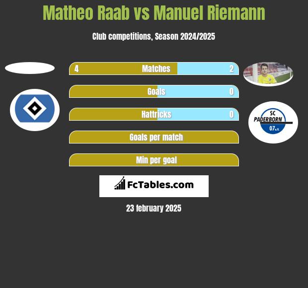 Matheo Raab vs Manuel Riemann h2h player stats