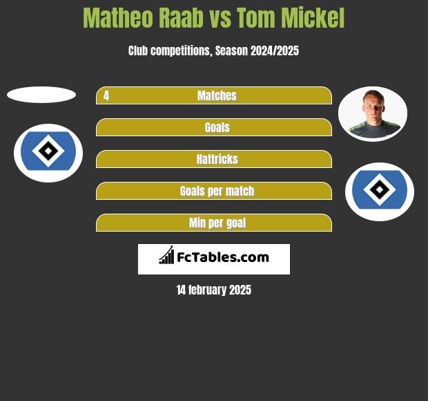 Matheo Raab vs Tom Mickel h2h player stats