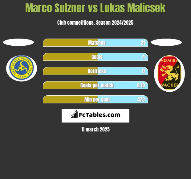 Marco Sulzner vs Lukas Malicsek h2h player stats