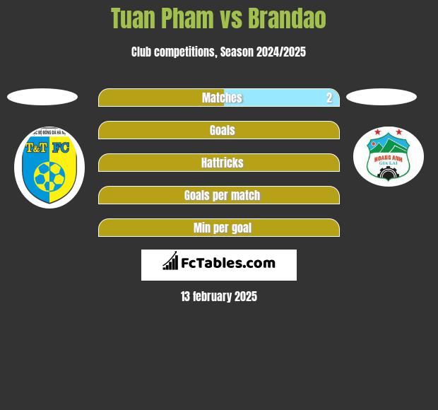 Tuan Pham vs Brandao h2h player stats