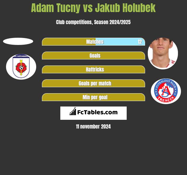 Adam Tucny vs Jakub Holubek h2h player stats