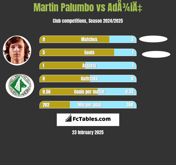 Martin Palumbo vs AdÅ¾iÄ‡ h2h player stats