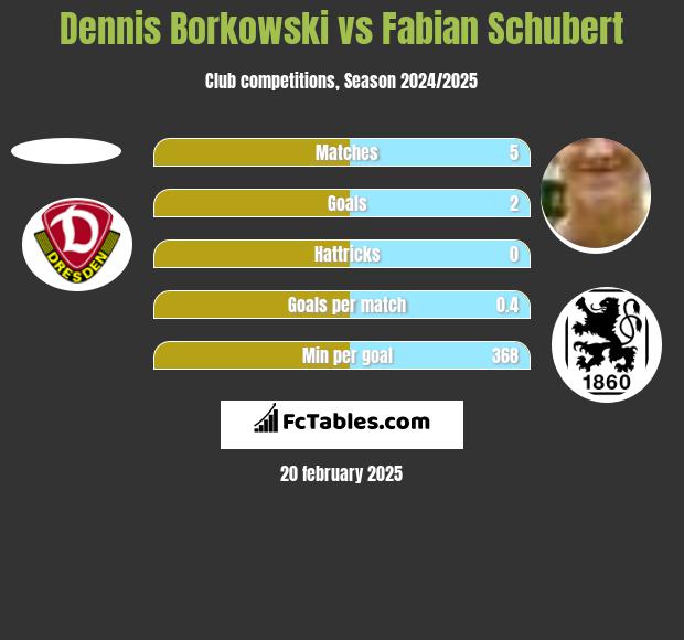 Dennis Borkowski vs Fabian Schubert h2h player stats