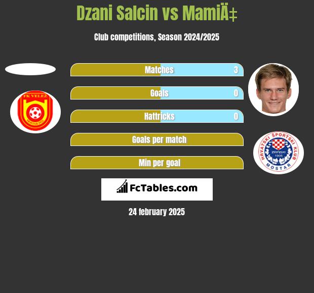 Dzani Salcin vs MamiÄ‡ h2h player stats