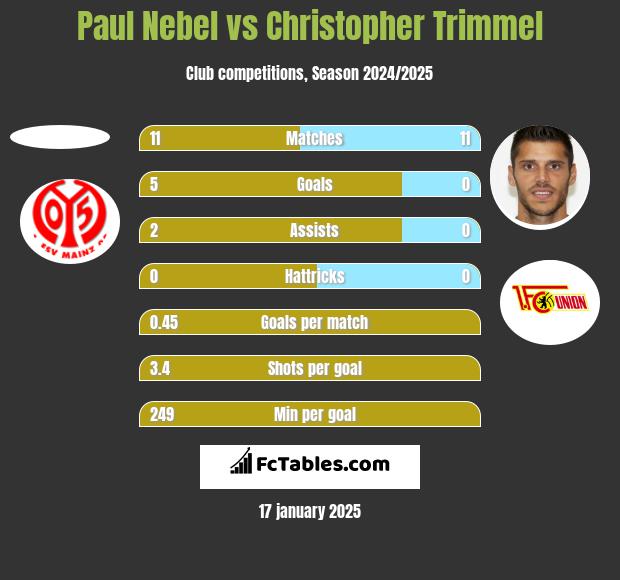 Paul Nebel vs Christopher Trimmel h2h player stats