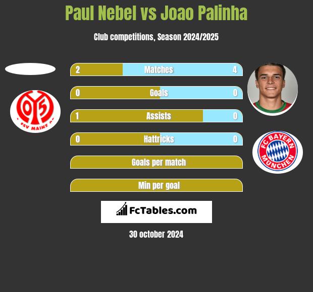 Paul Nebel vs Joao Palinha h2h player stats